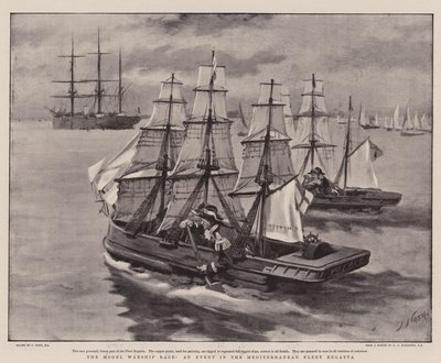Carrera de Barcos de Guerra en Miniatura, un Evento en la Regata de la Flota del Mediterráneo de Joseph Nash